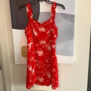 Sundress- red with white floral detailing